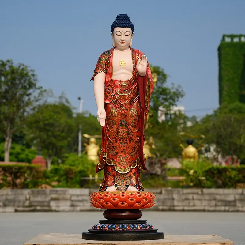 130 cm puhdasta kuparia kullattu Amitabha Buddha patsas