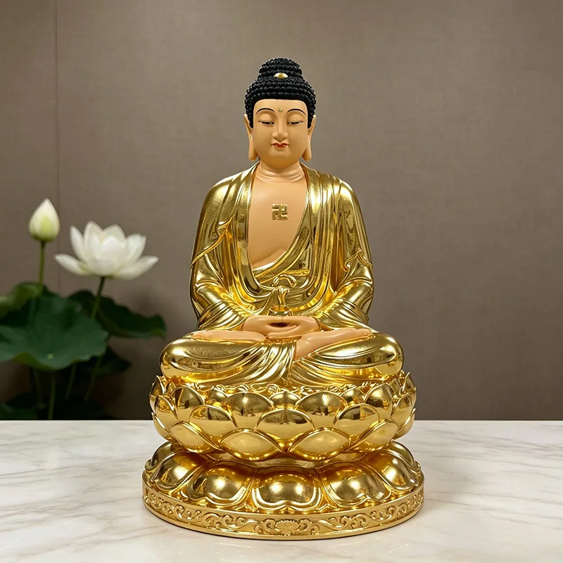 Kolmikerroksinen Lotus Sakyamuni Buddha -patsas
