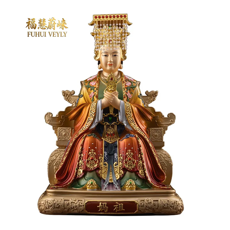 Pronssinen Mazu-patsas temppelille ja kodille