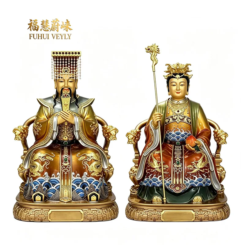 Monivärinen kultalehti Yuhuang Wangmu -patsas