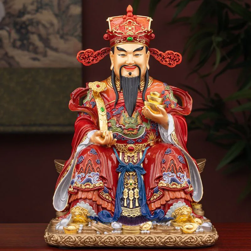 Ruyi Harkon istuva Bi Gan Brass God of Wealth