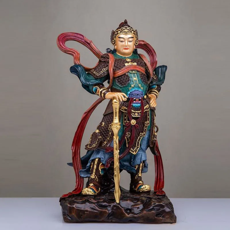 Seisova pronssinen Skanda Bodhisattva -patsas